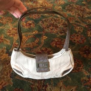 Guess mini canvas & tooled leather purse